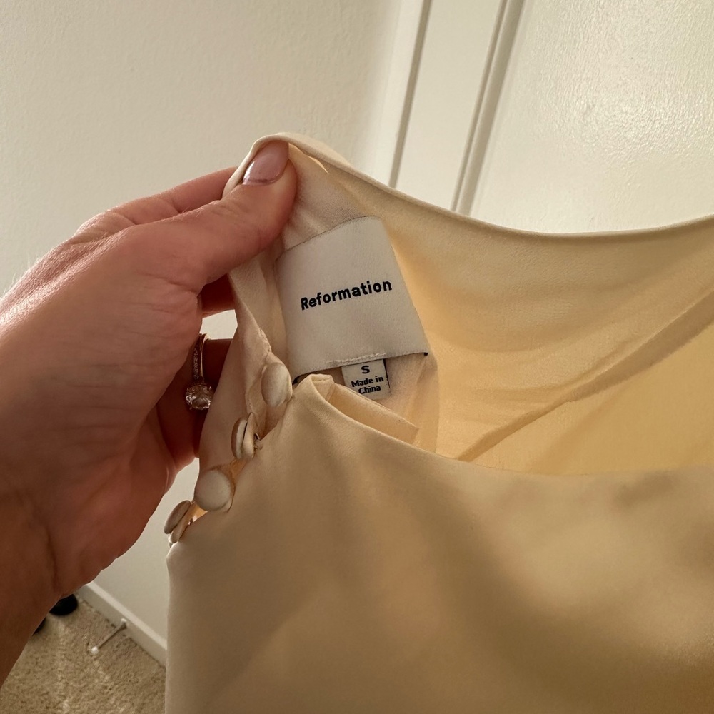 Reformation Cream Silk Maxi Dress - Picture 6 of 13